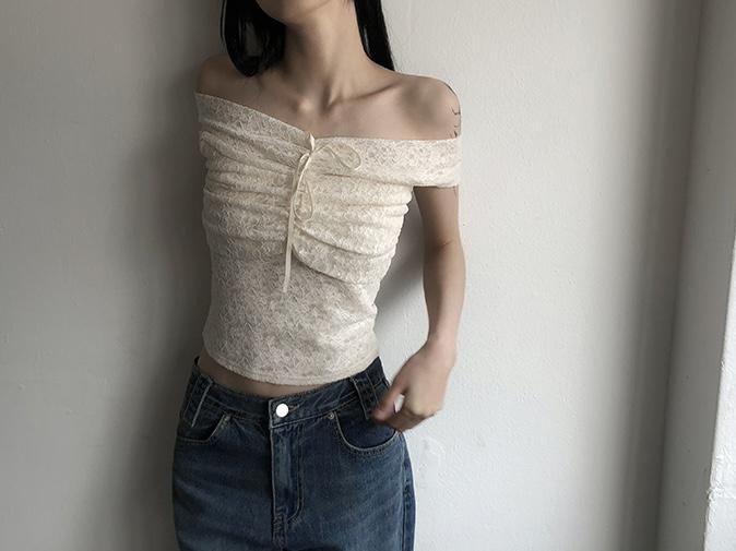 Misty Rose Lace Crop Sleeveless (3color)