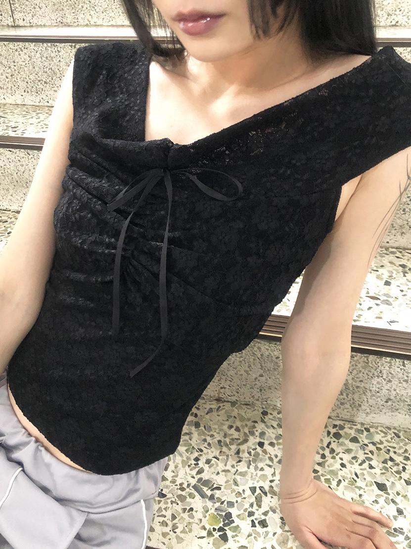 Misty Rose Lace Crop Sleeveless (3color)