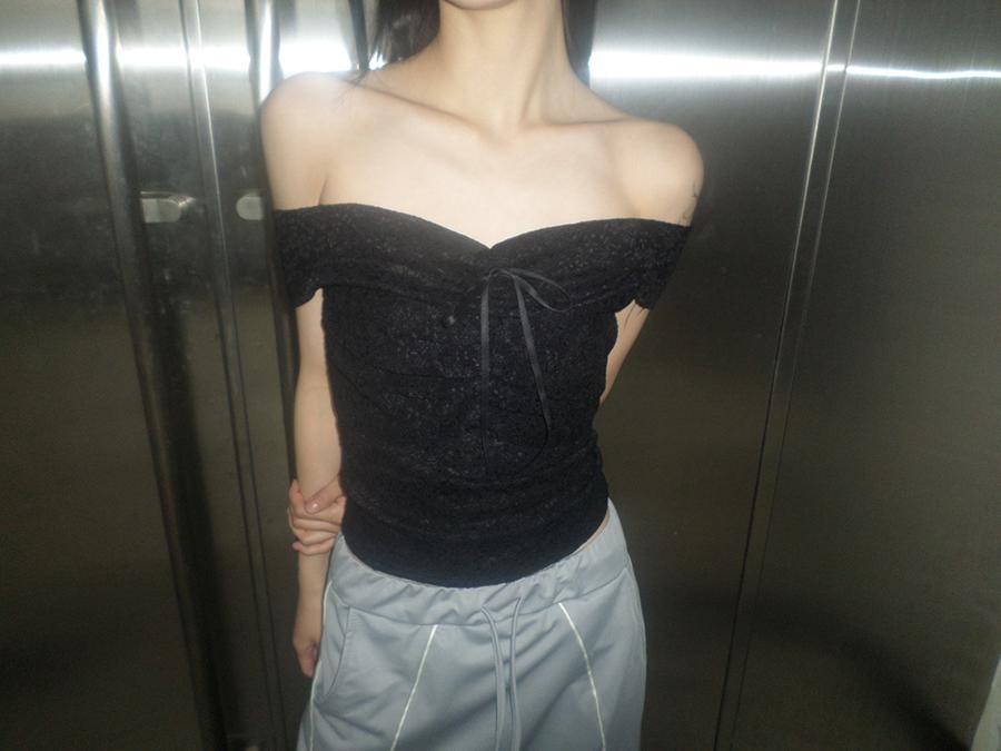 Misty Rose Lace Crop Sleeveless (3color)
