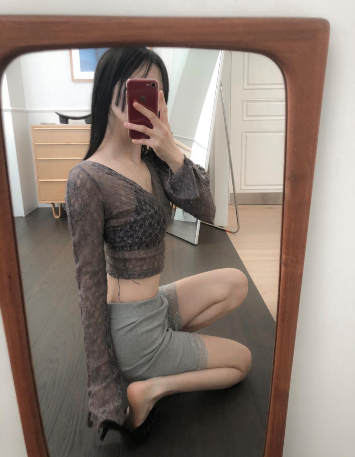 see-through lace T(3color)