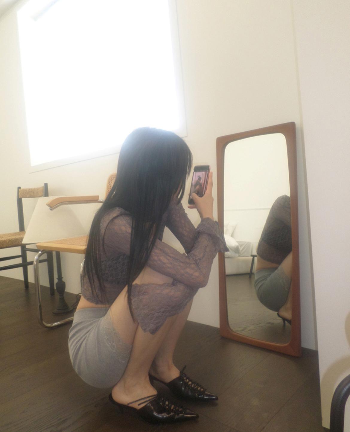 see-through lace T(3color)