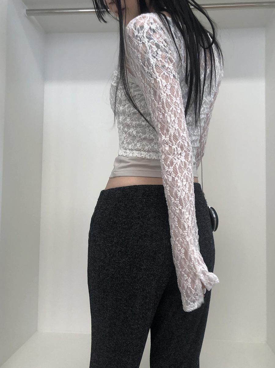 see-through lace T(3color)