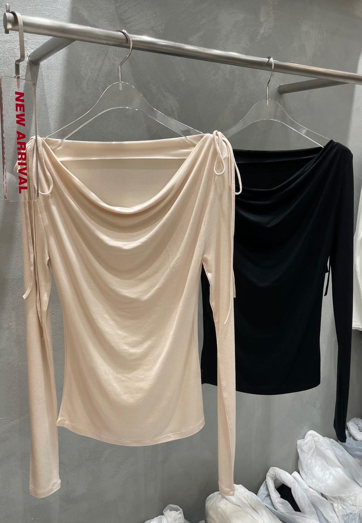 shoulder ribbon wave T (2color)