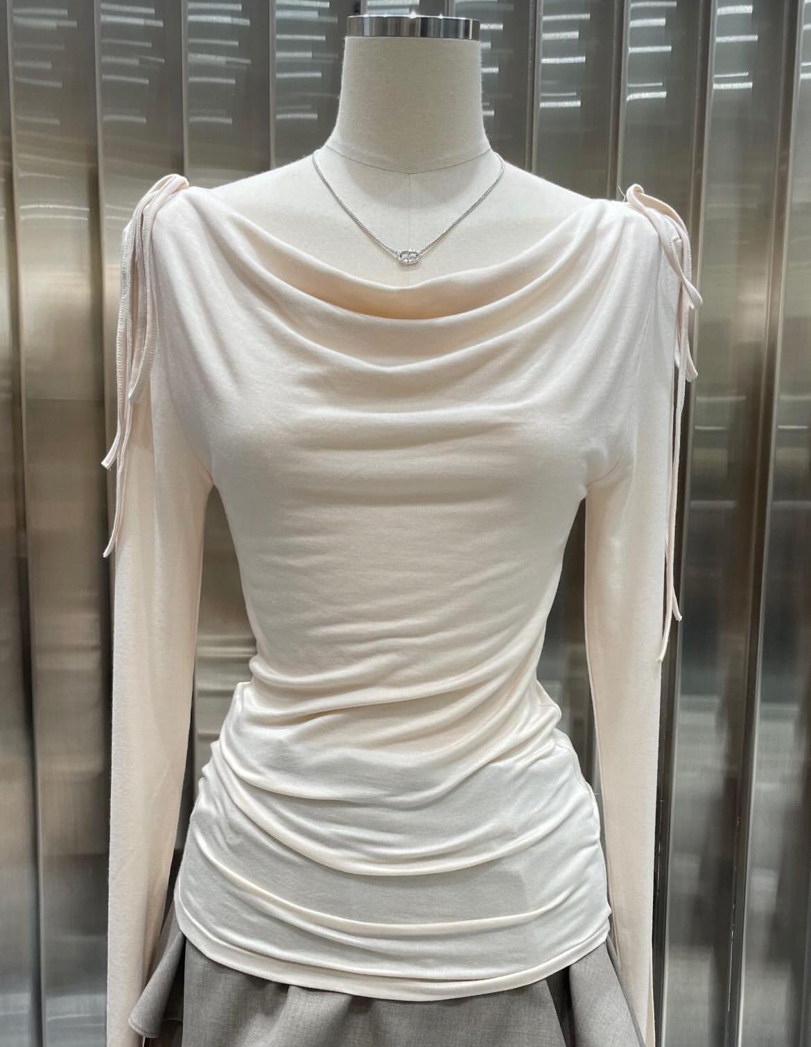 shoulder ribbon wave T (2color)