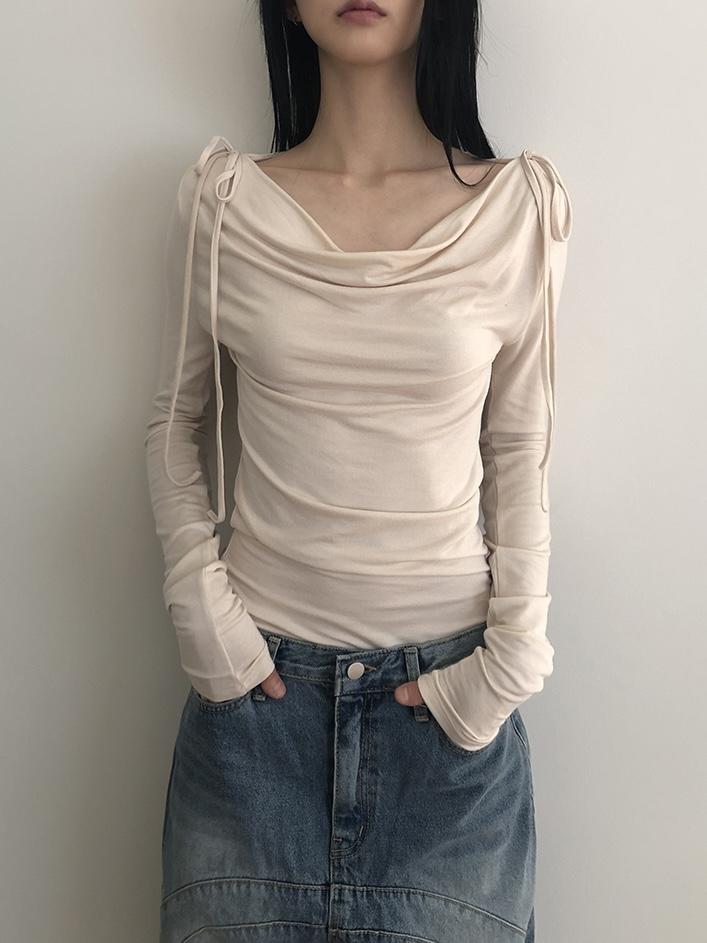shoulder ribbon wave T (2color)
