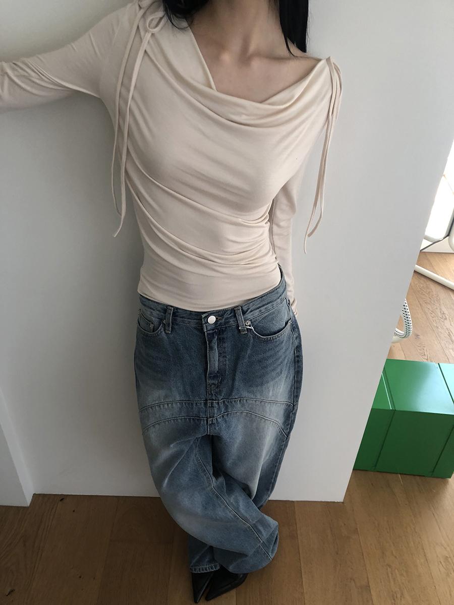 shoulder ribbon wave T (2color)
