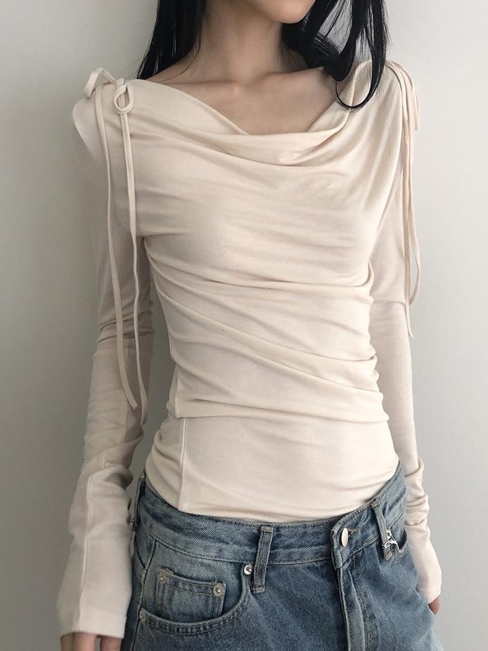 shoulder ribbon wave T (2color)