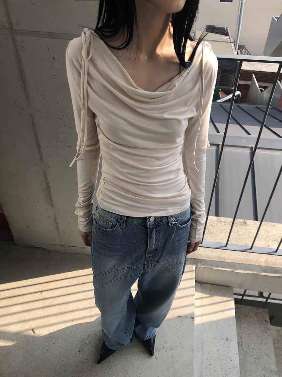 shoulder ribbon wave T (2color)
