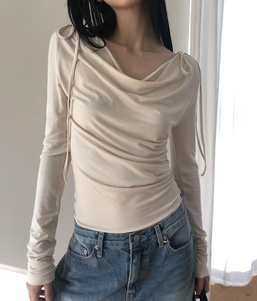 shoulder ribbon wave T (2color)