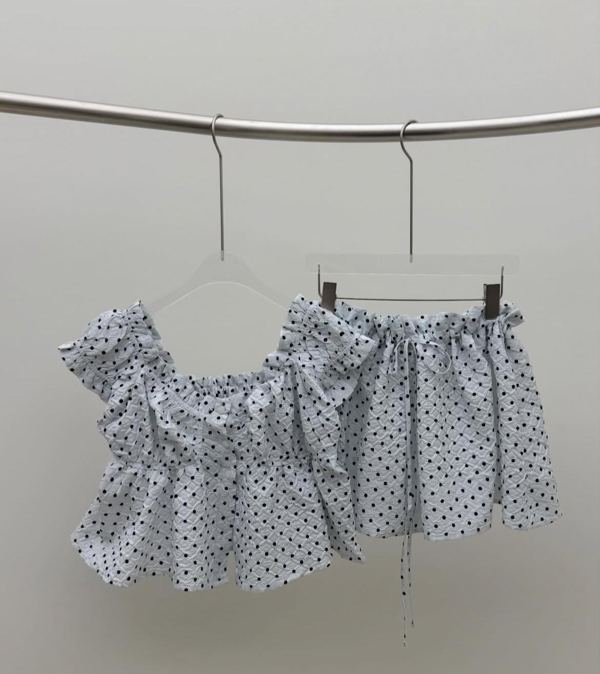 Baby dot blouse set(2color)