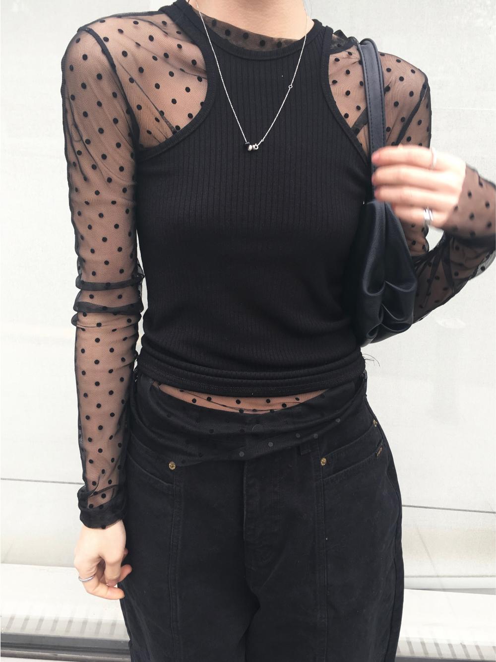 Dot see through T(2color)