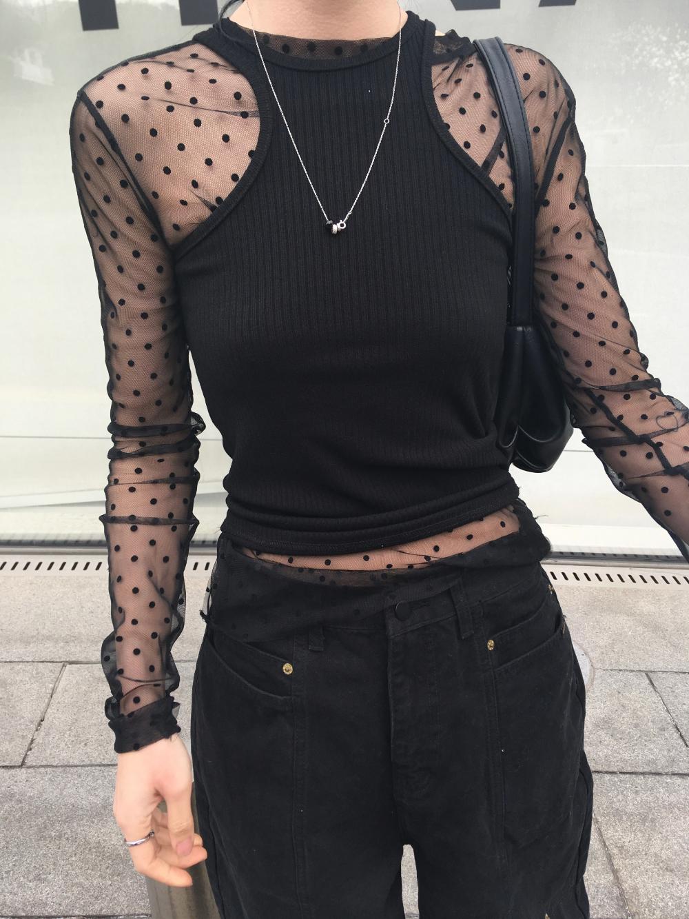 Dot see through T(2color)