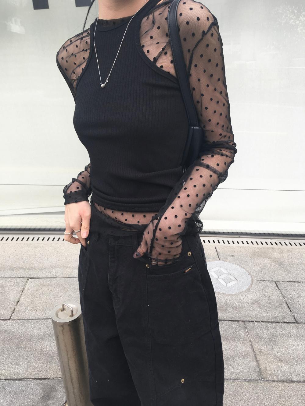 Dot see through T(2color)