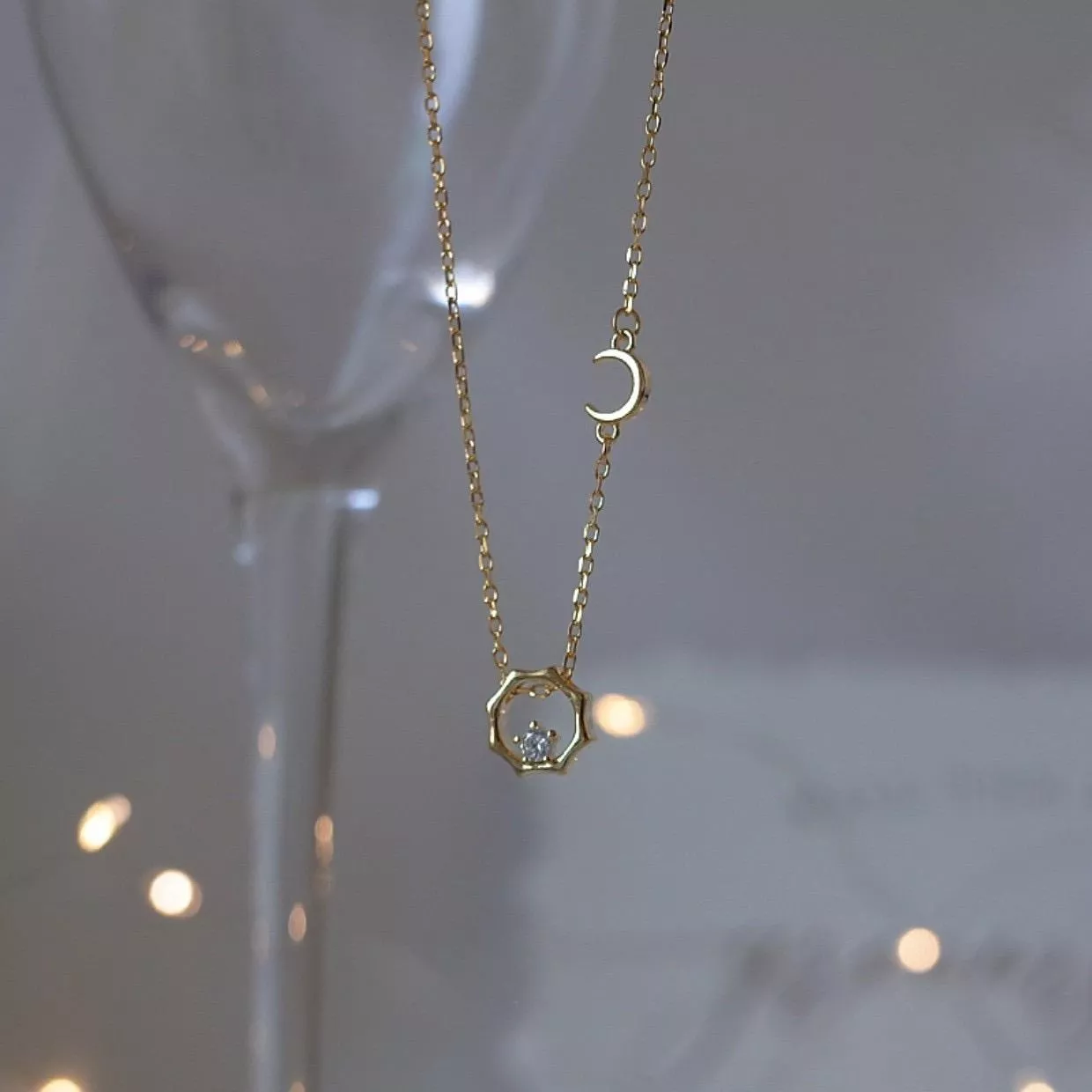 星月童話-氣質輕奢純銀鎖骨鏈