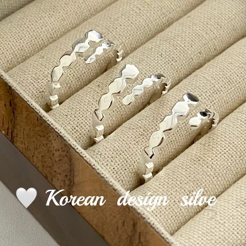 韓國設計-多邊形拼接開口戒