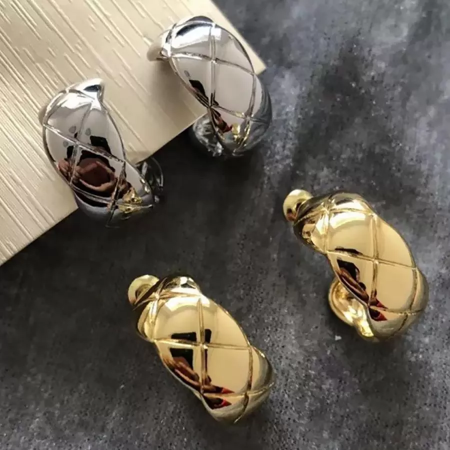 菱格紋光面C型耳夾