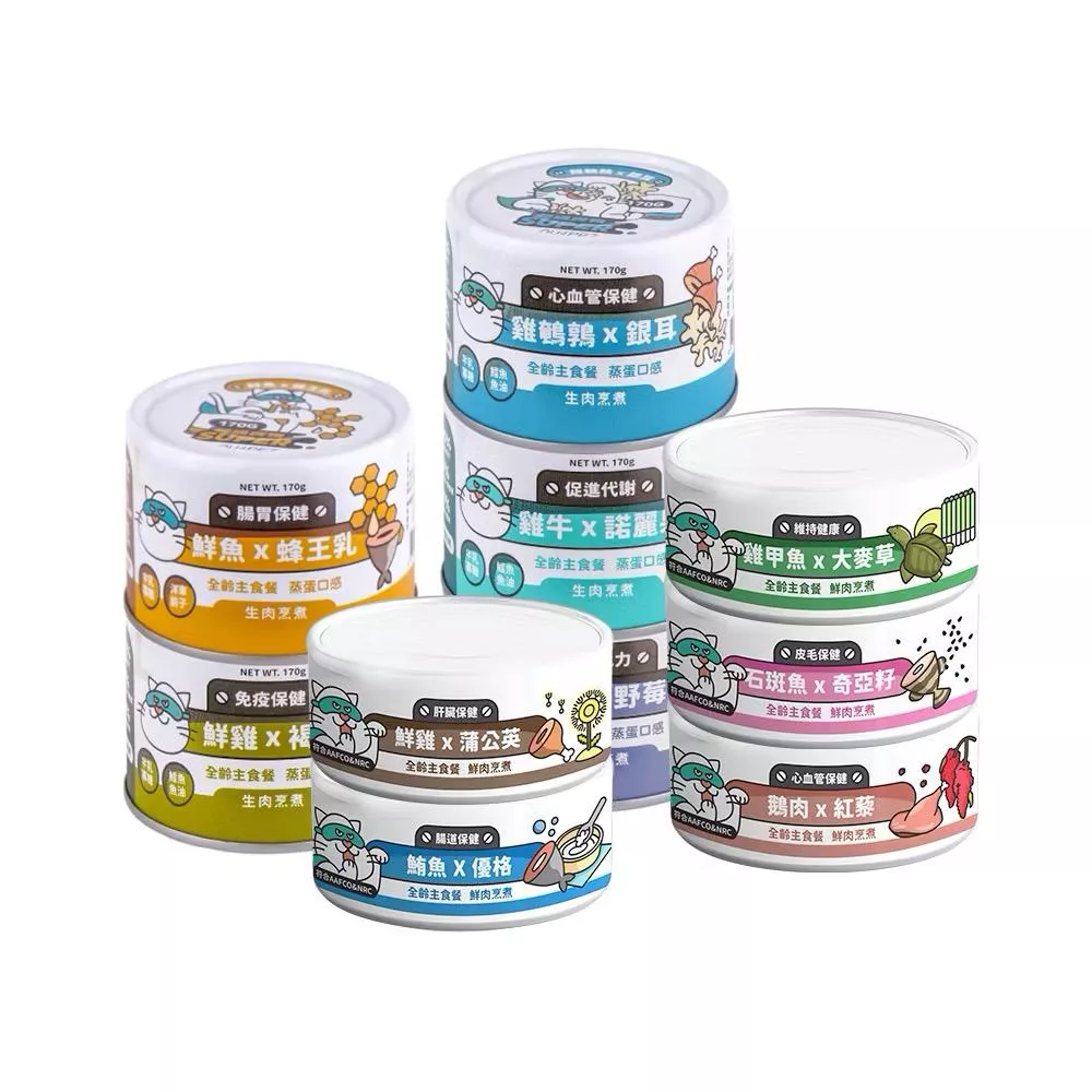 【陪心寵糧 nu4PET】Super貓小白主食罐 170g（箱購12入）
