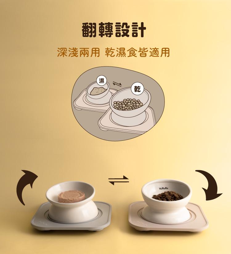 【防御工事】Wu-mai 兩用陶瓷寵物碗（附防蟻墊）