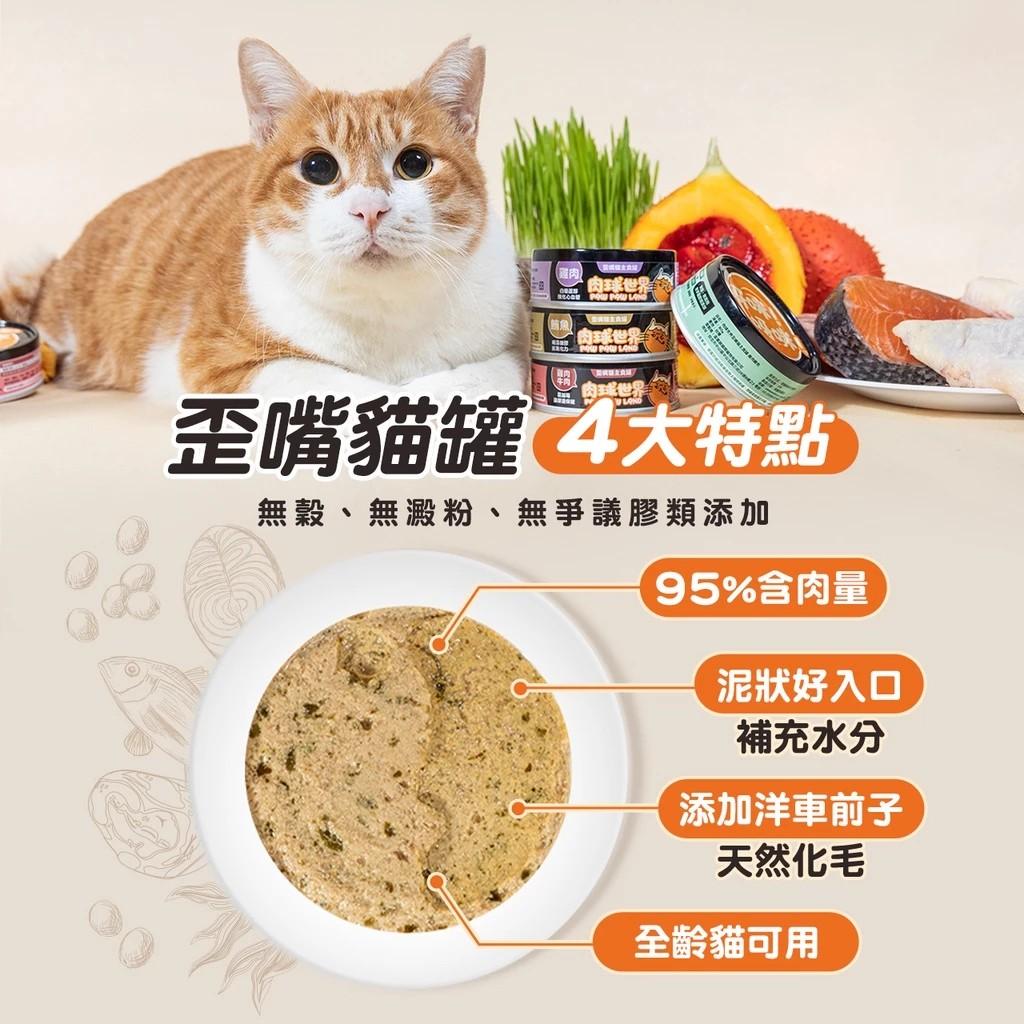 【肉球世界】歪嘴貓機能肉泥主食罐 80g