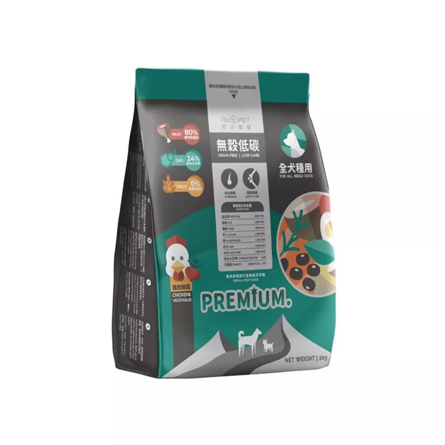 【nu4PET 陪心寵糧】全齡無穀低碳乾犬糧 雞肉鮮蔬