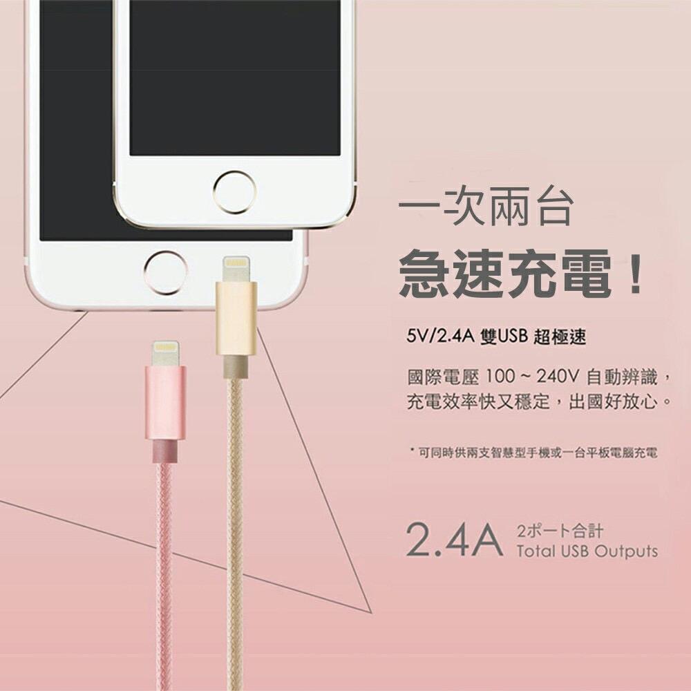 雙孔USB 充電器 電源供應器 2.4A雙孔 USB充電頭 BSMI認證
