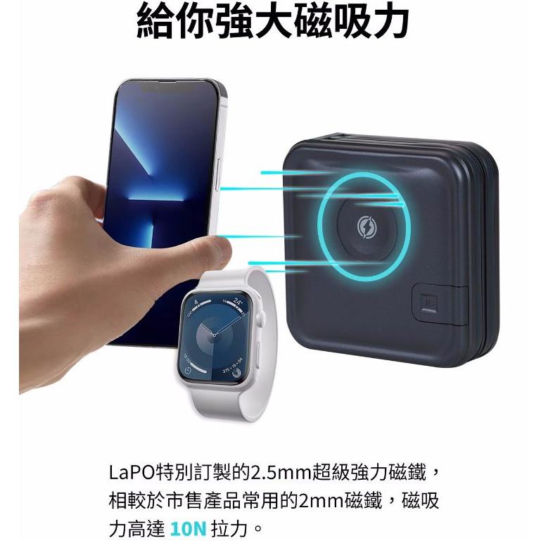 【LaPO三代】 行動電源 【隔日到貨】 Lapo 行充 充電器 magsafe 自帶線 多功能行充 行動充