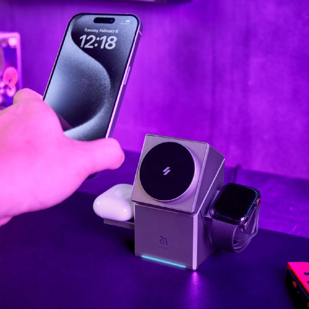 【ADAM亞果元素】 充電座 MagQube Qi2 Magsafe充電 Qi2充電認證 充電座 智慧型三合