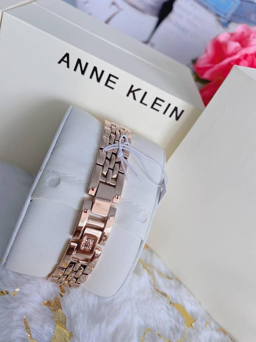 Anne Klein 星空水鑽玫瑰金腕錶｜施華洛世奇 30mm 午夜藍面女神款