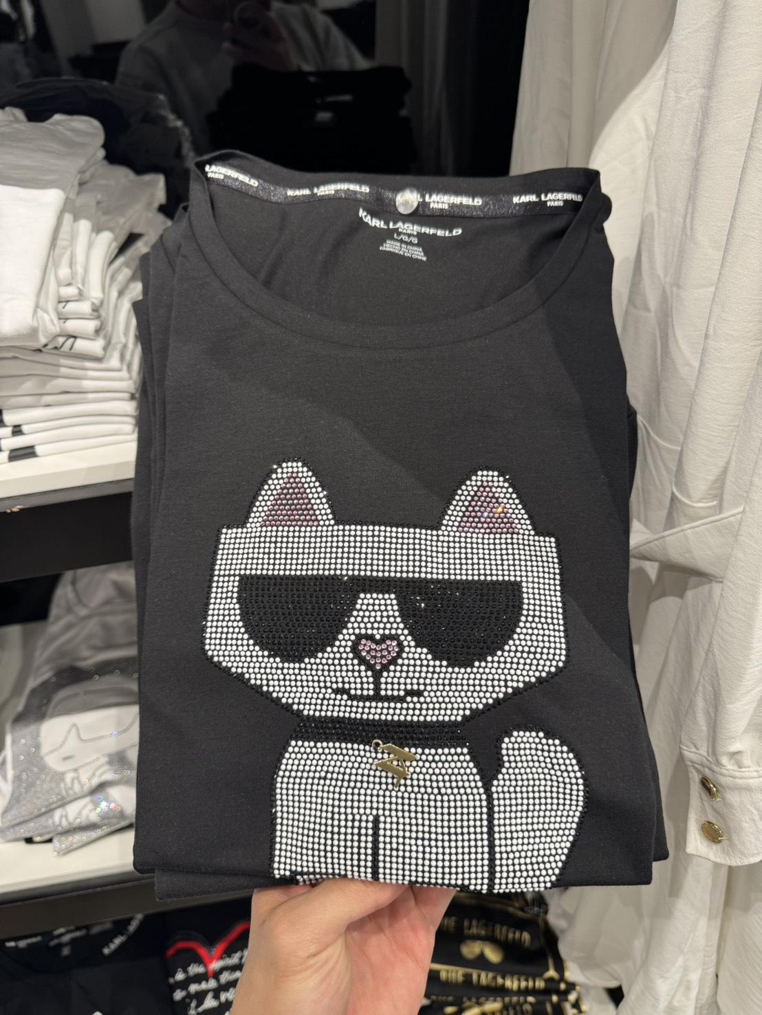 Karl Lagerfeld 卡爾短T三款｜水鑽貓咪・巴黎鐵塔
