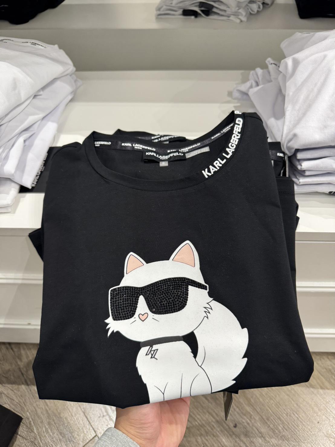 Karl Lagerfeld 卡爾短T三款｜水鑽貓咪・巴黎鐵塔