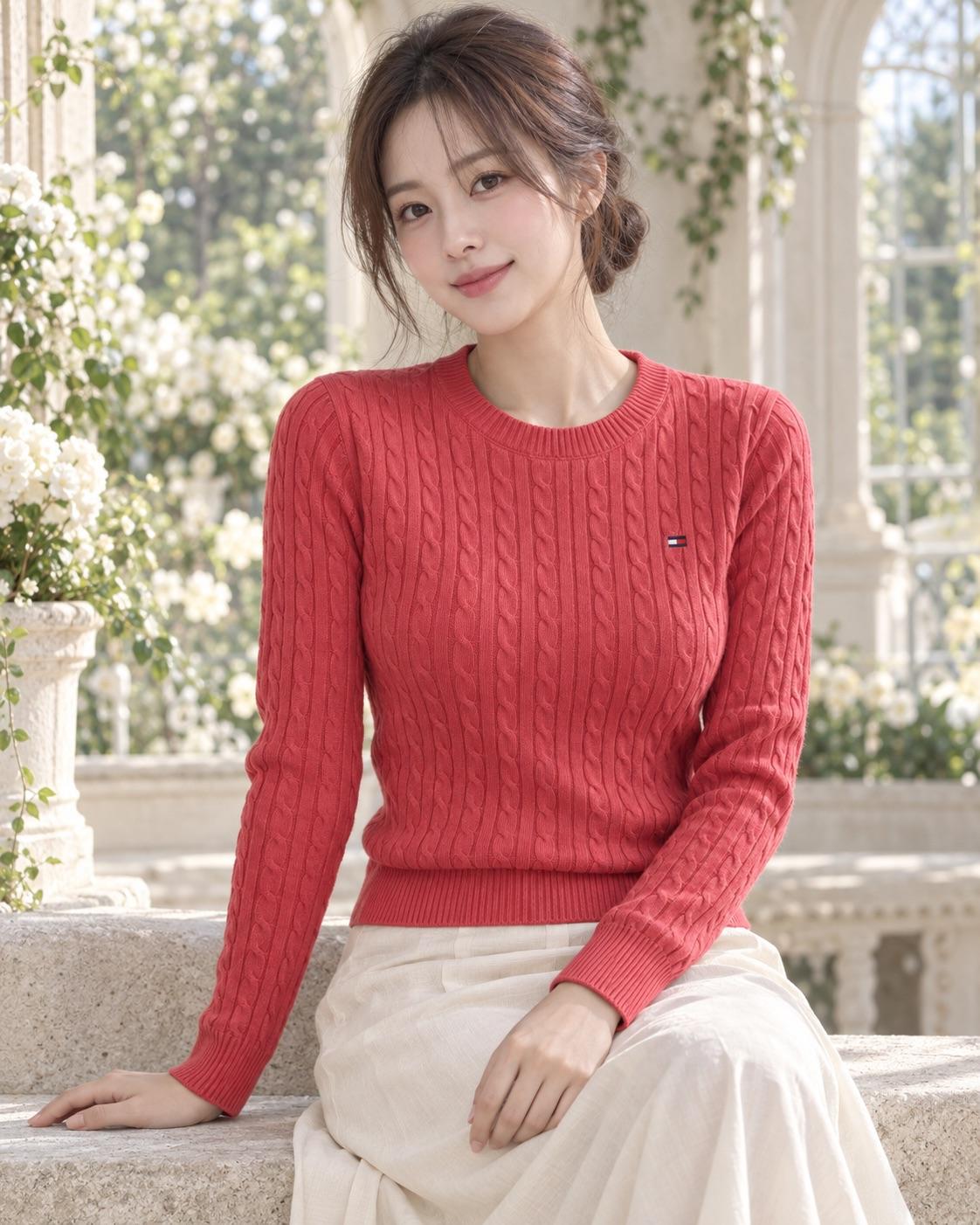 Tommy Hilfiger 經典小 Logo 麻花針織毛衣｜四色