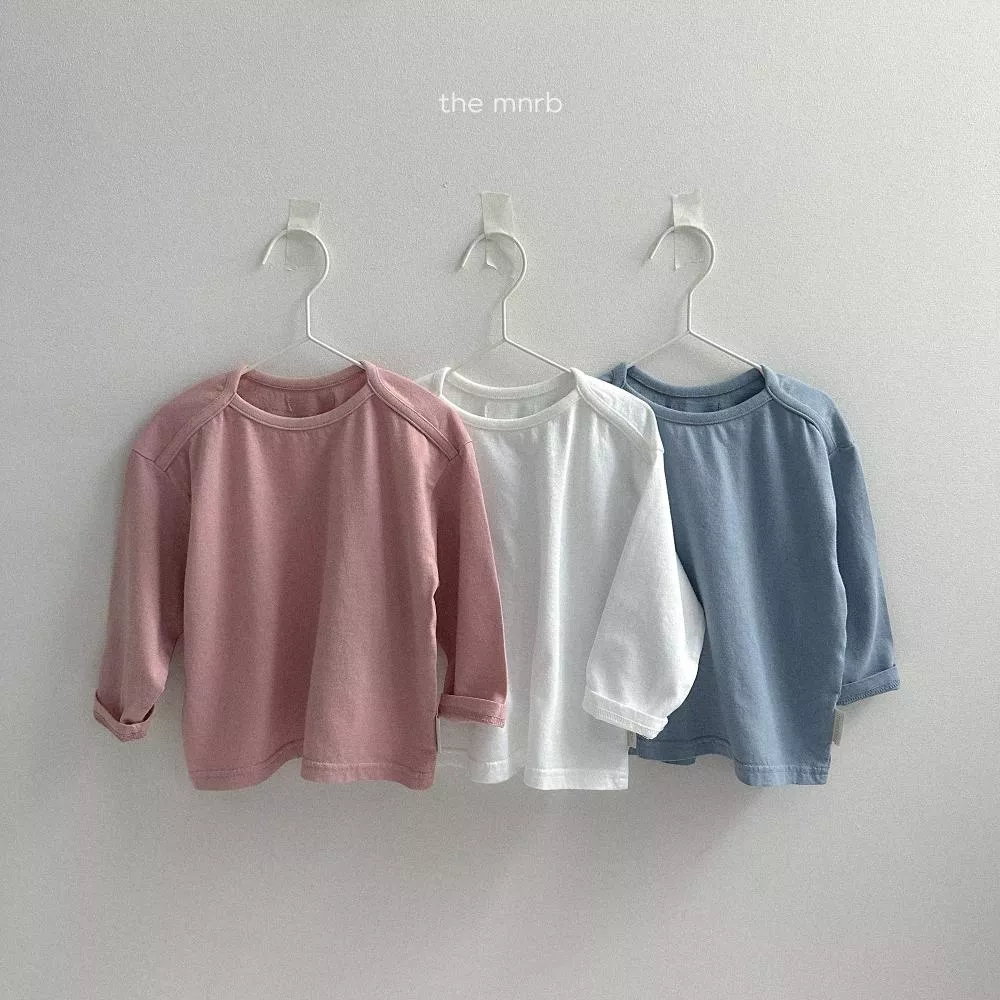 清新色系滾邊拼肩打底上衣 MINIROBE-8/27收單