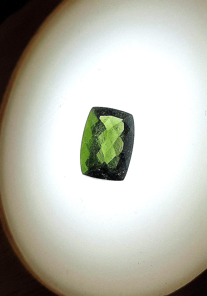 [S034]  [捷克產地直銷 保證真品] 捷克隕石鑽切-長方14x10MM 5.7 ct 招財、避邪、好運到