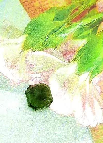 [S036]  [捷克產地直銷 保證真品] 捷克隕石鑽切-正方多邊形12MM 6.1ct 招財、避邪、好運到