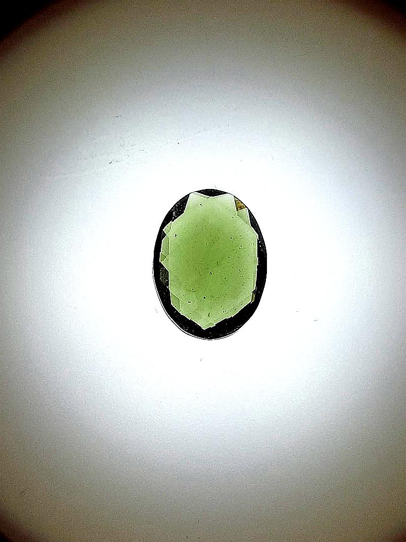 [S037]  [捷克產地直銷 保證真品] 捷克隕石鑽切-橢圓15x12MM 6.3 ct 招財、避邪、好運到