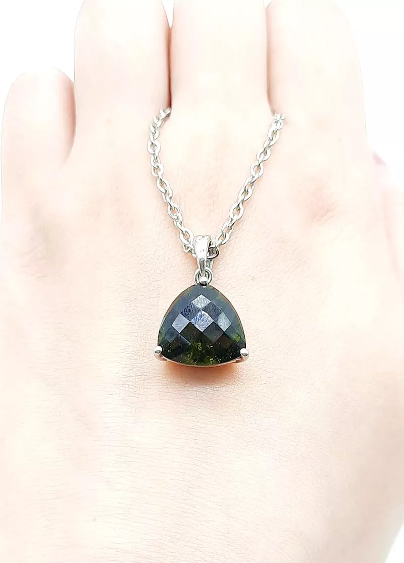 [J083]  [捷克隕石 產地直銷 保證真品] 三角形12mm 捷克隕石項鍊