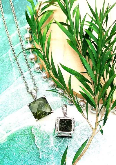 [J082]  [捷克隕石 產地直銷 保證真品] 正方形10mm 捷克隕石項鍊