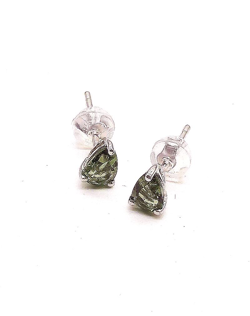[J085]  [捷克隕石 產地直銷 保證真品] 水滴形4×7mm 捷克隕石耳環
