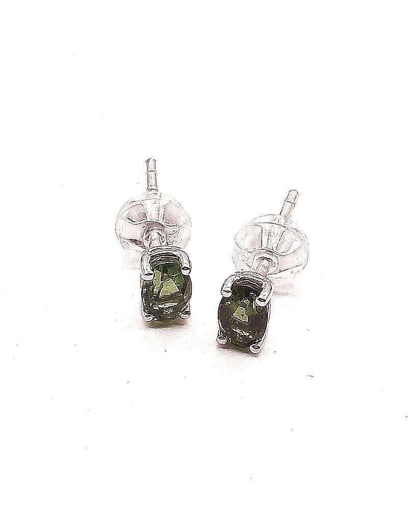 [J086]  [捷克隕石 產地直銷 保證真品] 橢圓3×5mm 捷克隕石耳環