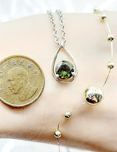 [J068] [捷克隕石 產地直銷 保證真品] 圓形流線感訂製7mm 捷克隕石項鍊