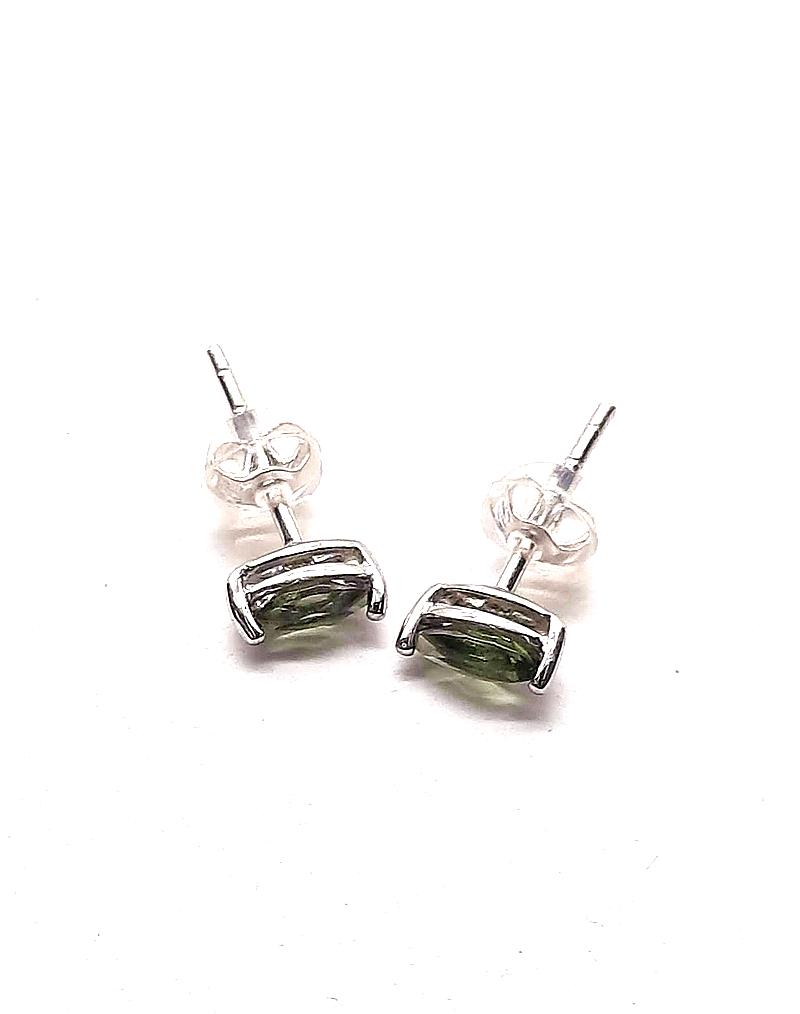 [J084] [捷克隕石 產地直銷 保證真品] 細長形3×7mm 捷克隕石耳環