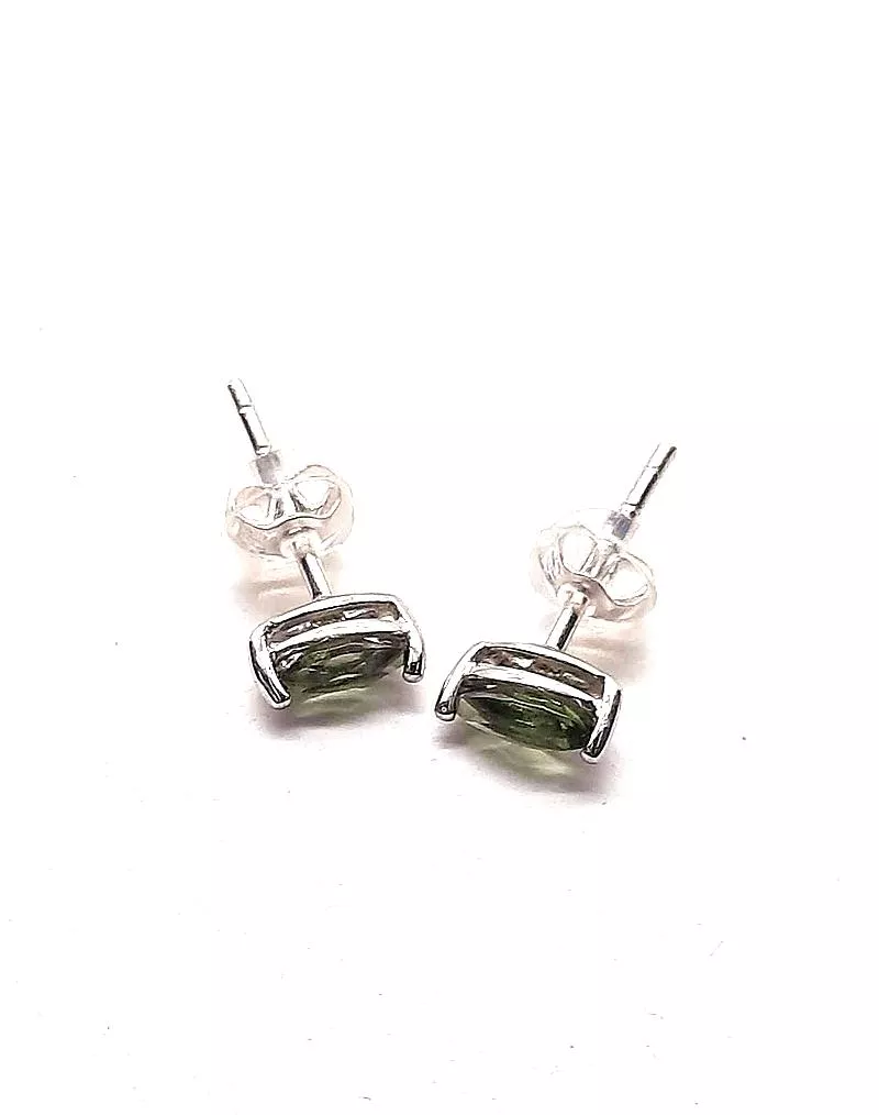 [J084] [捷克隕石 產地直銷 保證真品] 細長形3×7mm 捷克隕石耳環
