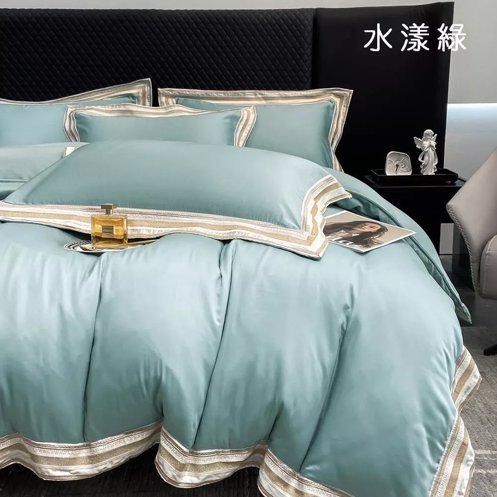 100支天絲素色刺繡款(四色)