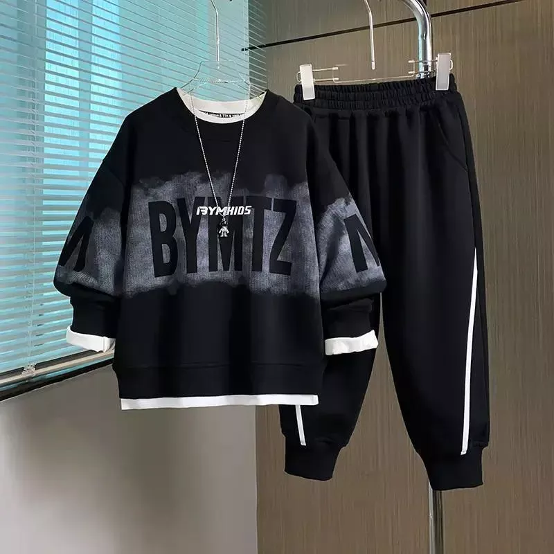 男童寬鬆運動衛衣套裝（衣服+褲子）