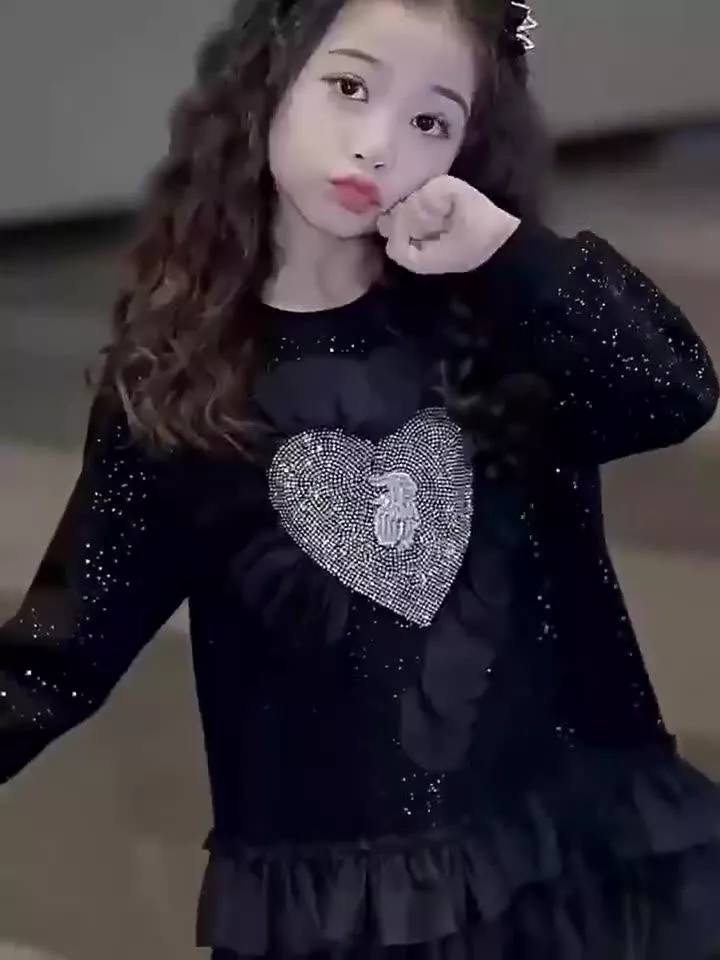女童背帶連衣裙蝴蝶結套裝