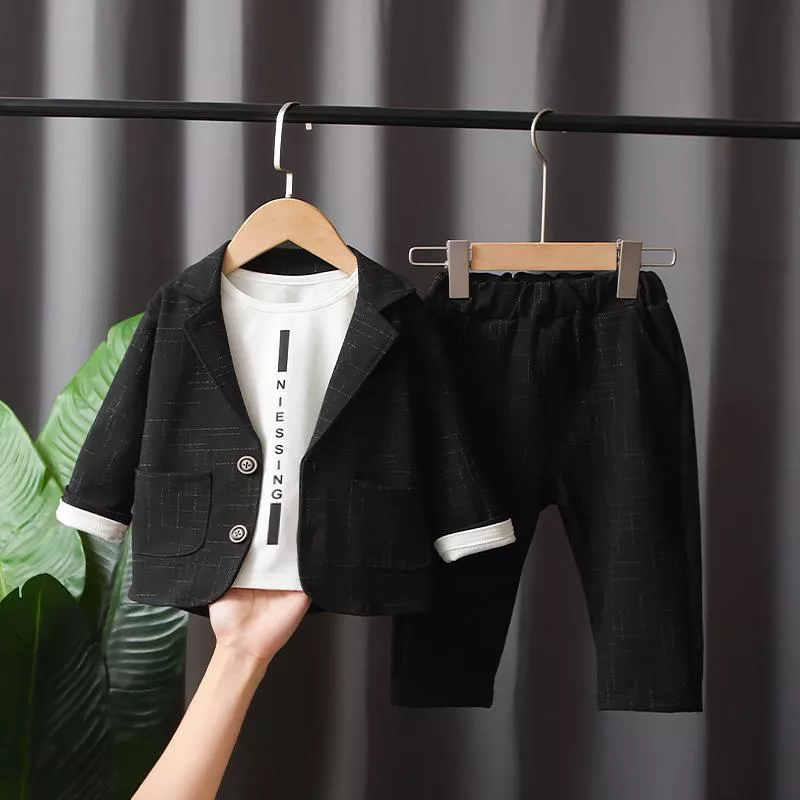 男童三件套西裝周歲禮服休閒春秋款