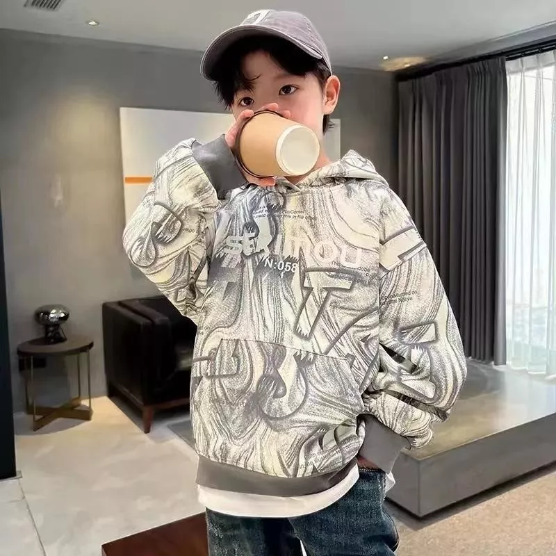 男童潮牌連帽衛衣春秋時尚上衣
