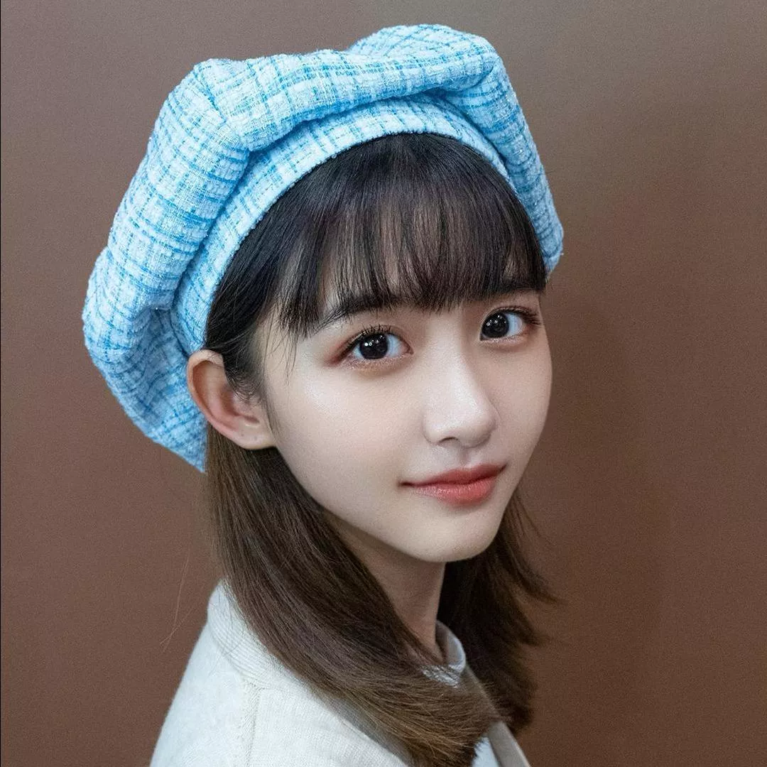 「水藍」小香風 手工貝蕾帽 貝雷帽