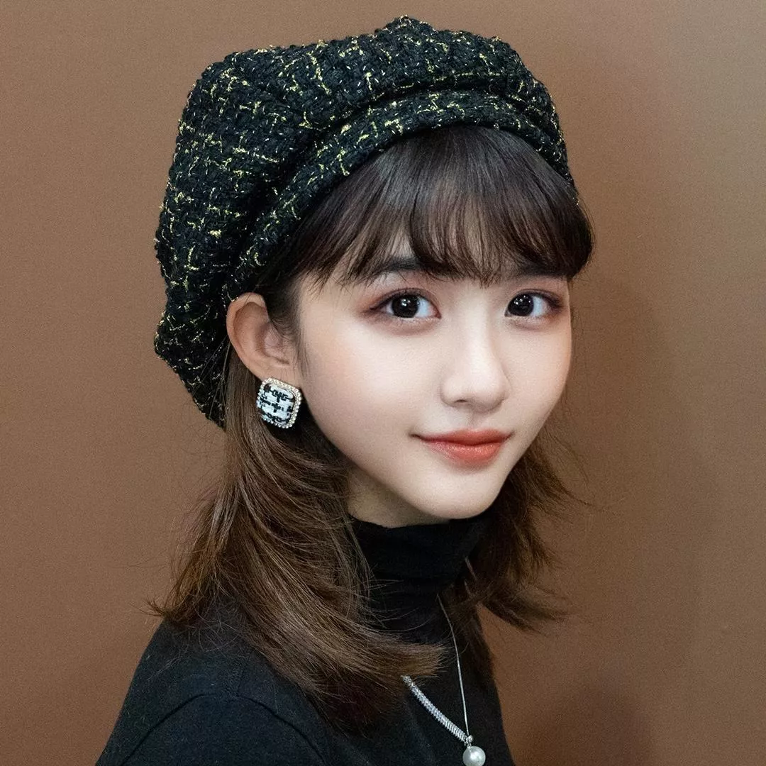 「經典黑金」 小香風 手工貝蕾帽 貝雷帽