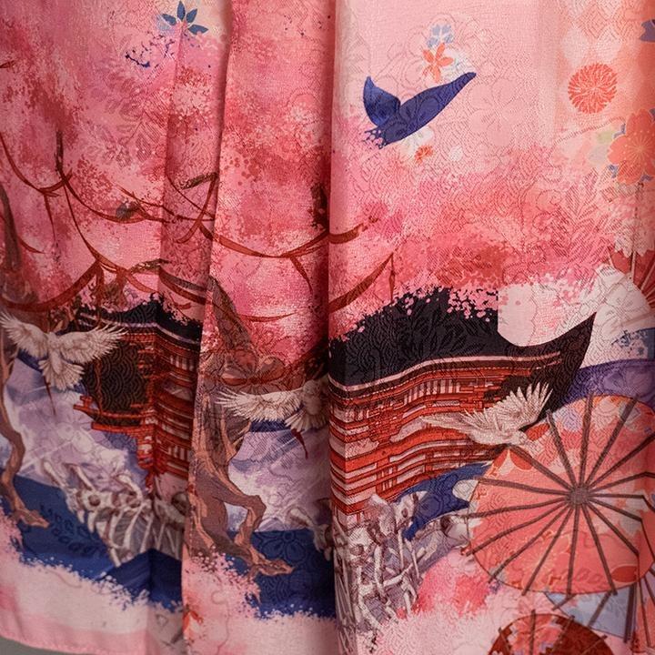 『百摺鯨魚櫻-粉』 一片式半身裙 百褶裙 SK lolita 蘿莉塔 印花裙 #茉紡工作坊